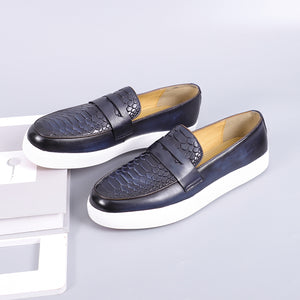 LuxeLeather Slip-on Platform Sneakers