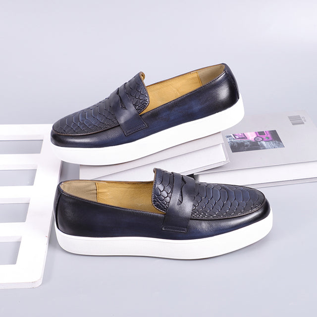 LuxeLeather Slip-on Platform Sneakers