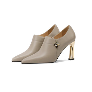 AlliLuxe Classic Pointed Toe Elegant Heel Shoes