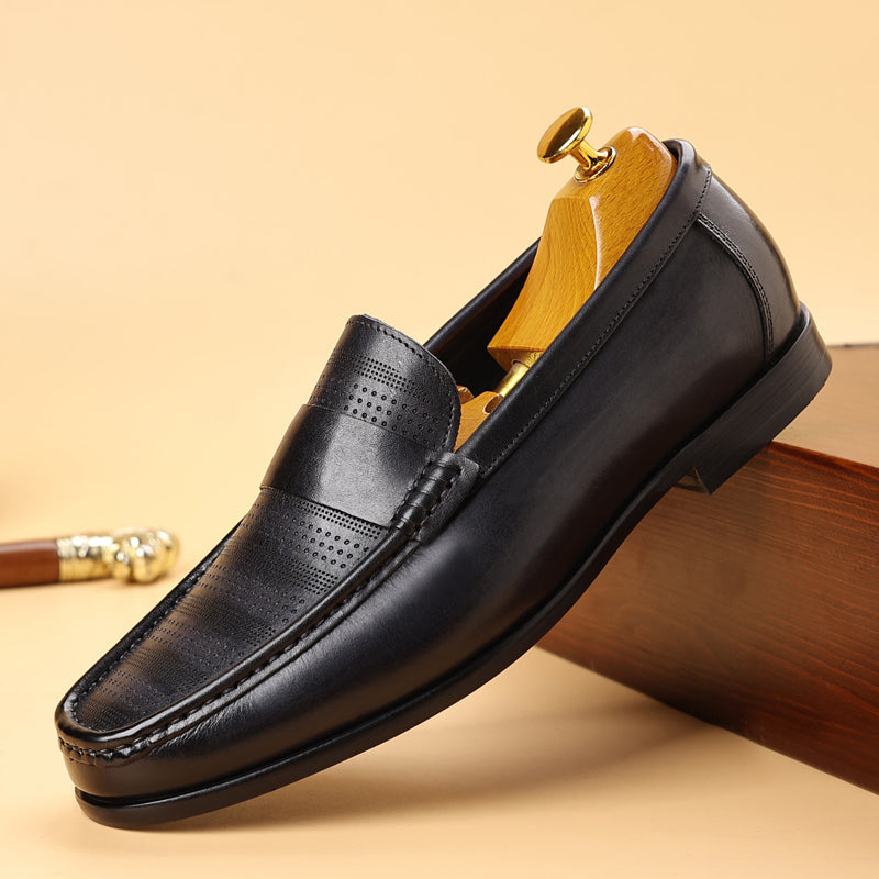 LuxLeather Elegant Genuine Leather Slip On Loafers