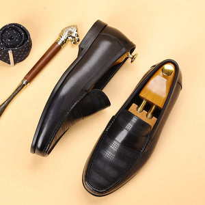 LuxLeather Elegant Genuine Leather Slip On Loafers