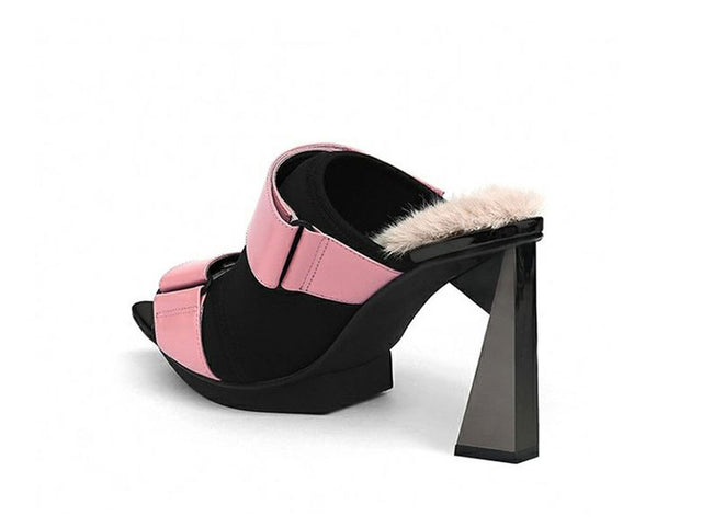 Chicfashion Cow Leather Peep Toe  Sandals