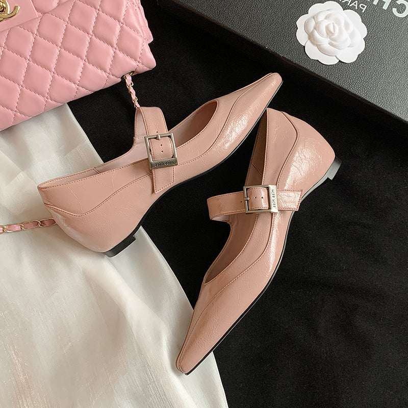 Chic Mary Janes Pointed Toe Strap Shoes