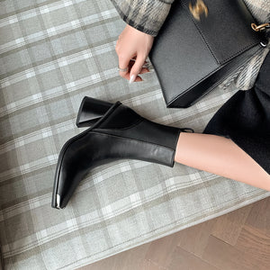 Elegant Luxe Chic Slip On High Heel Boots