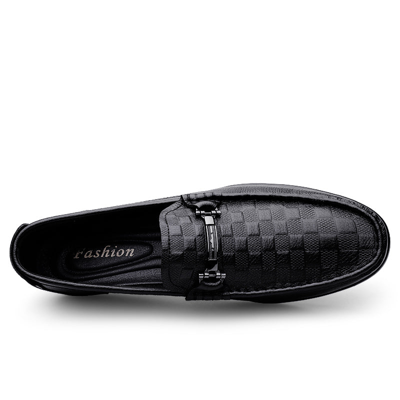 Luxury CrocEmbossed Round Toe Penny Loafers