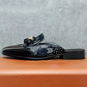 Luxury Handmade Leather Tassel Slippers