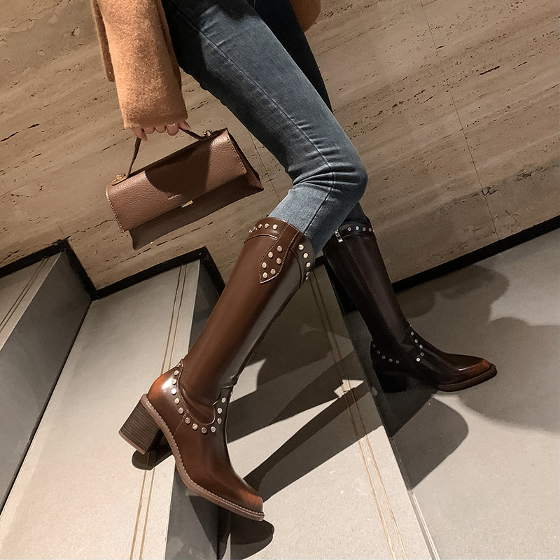 LavishLeather Glamorous High-Cylinder Boots