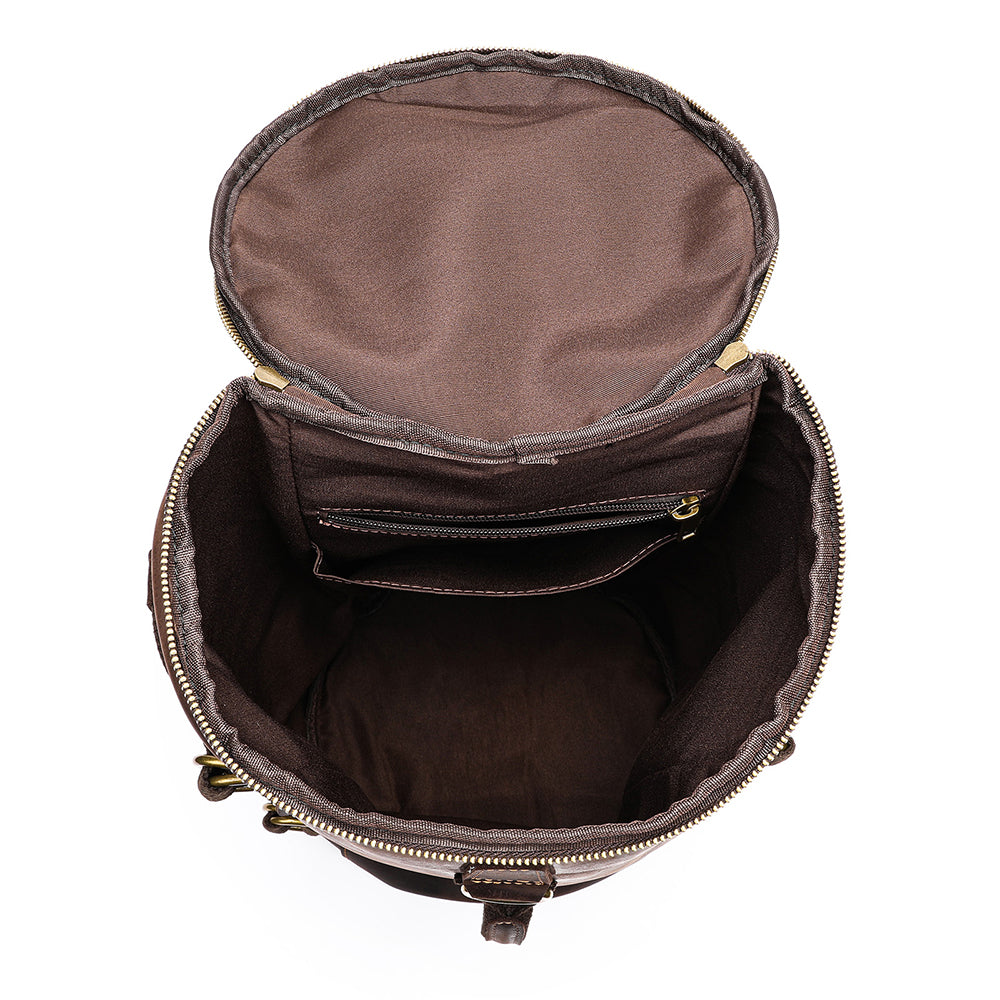 Deluxe Retro Leather Zipper Travel Messenger Bag