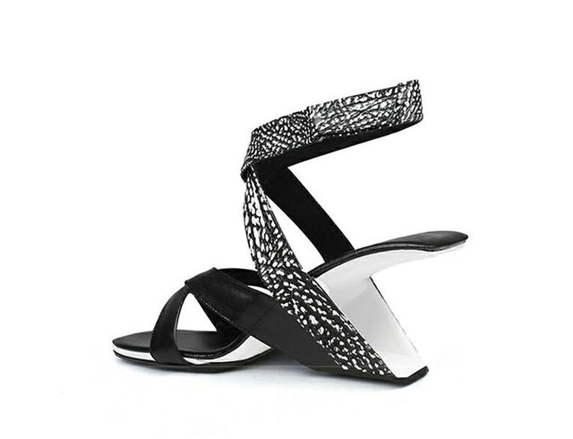 Chicfashion Cow Leather Peep Toe  Sandals