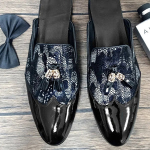 Luxury Handmade Leather Tassel Slippers