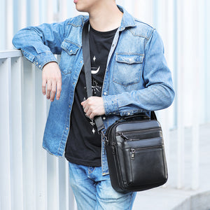 Luxury Exotic Leather Zipper Flap Messenger Bag