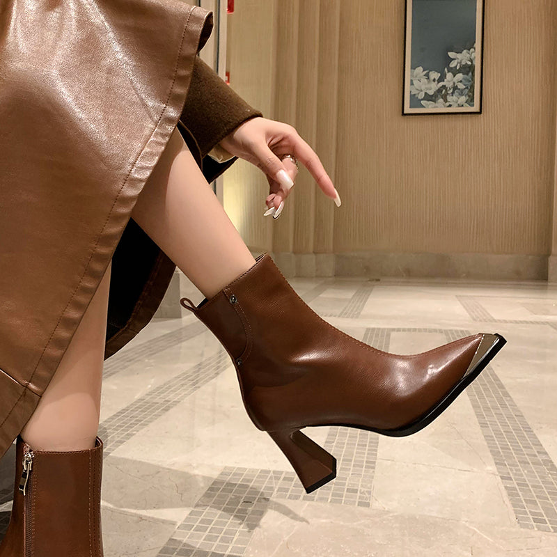 AlligatorLuxe Chic Zipper High Heel Boots