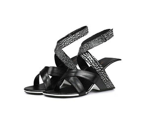 Chicfashion Cow Leather Peep Toe  Sandals