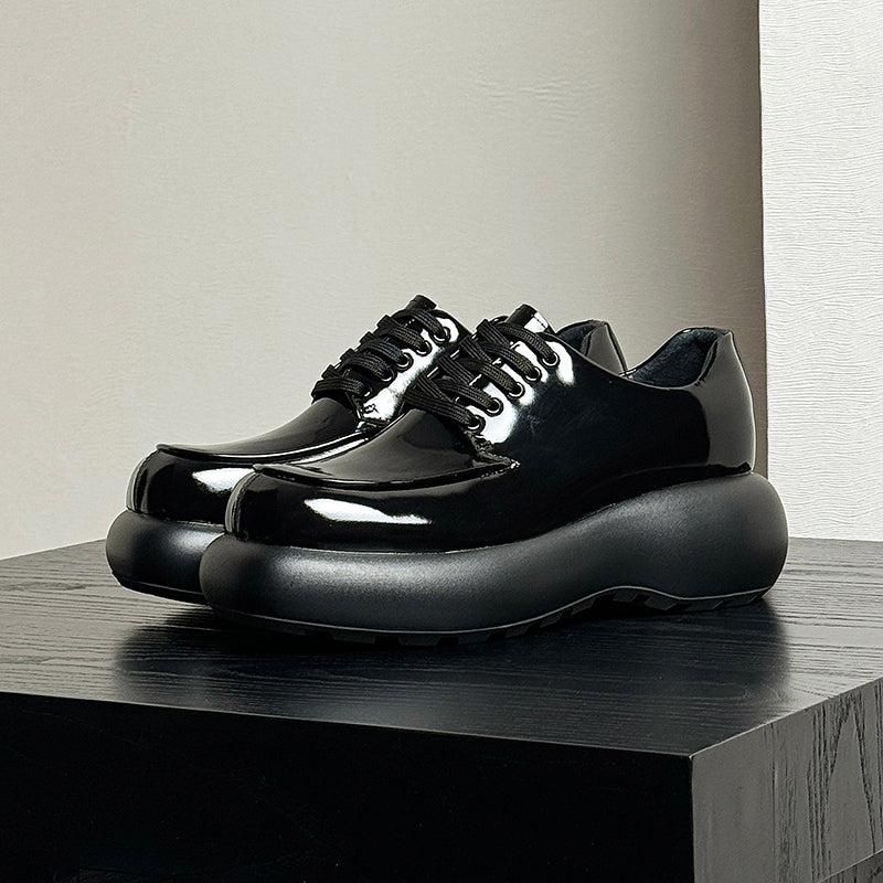 ChicLux Round Toe Lace-Up Dress Shoes