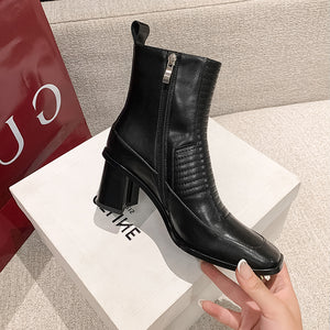 AlligatorLuxe Chic Zipper High Heel Boots