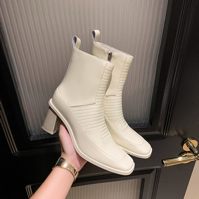 AlligatorLuxe Chic Zipper High Heel Boots