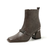 LeatherLux Chic Square Toe Winter Boots