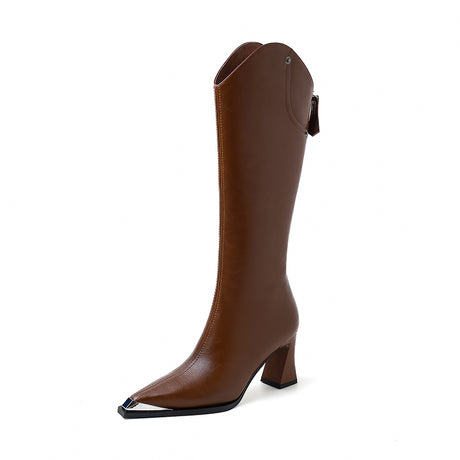 Knightly Elegance Genuine Leather Tall Boots