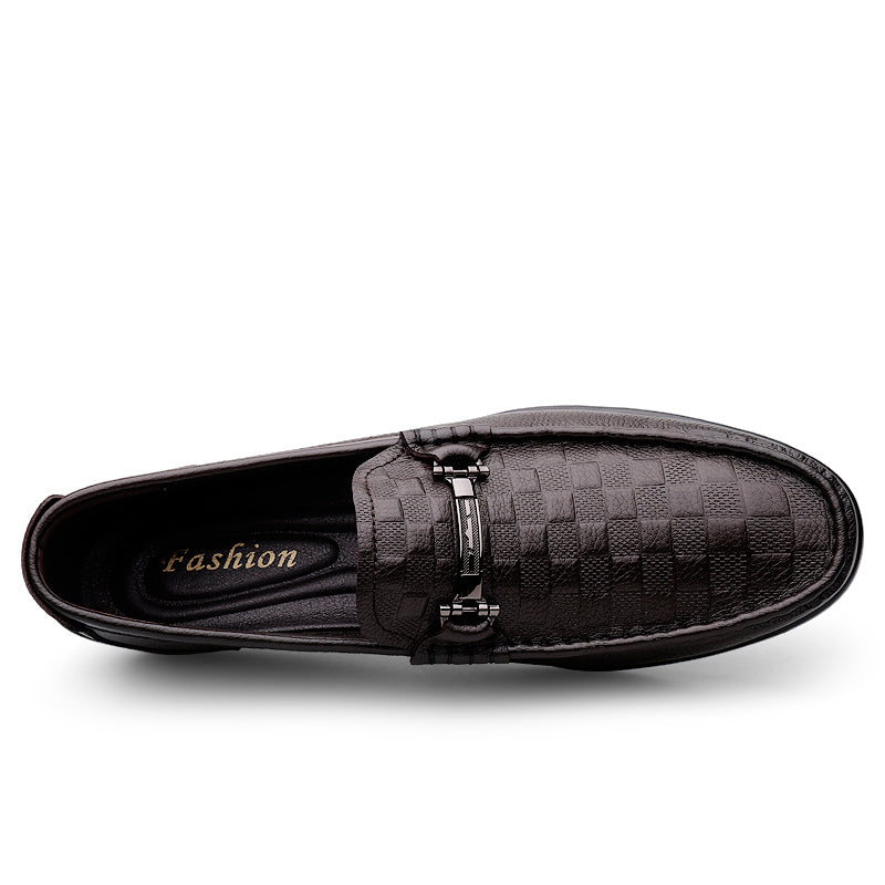 Luxury CrocEmbossed Round Toe Penny Loafers