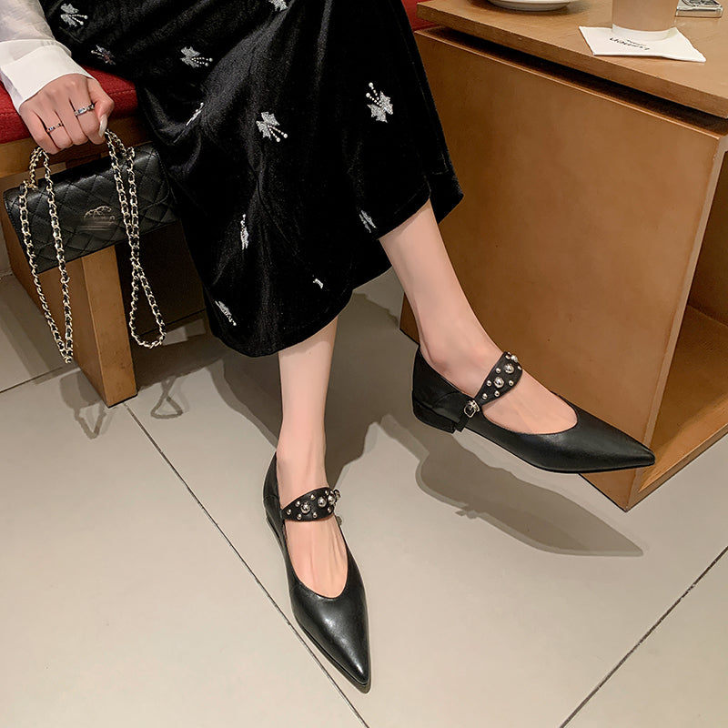 Chic Mary Janes Pointed Toe Strap Shoes