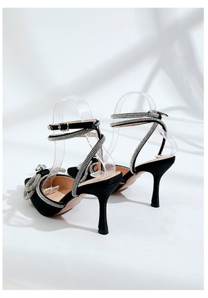 CrystalLuxe Chic Strap High Heel Sandals