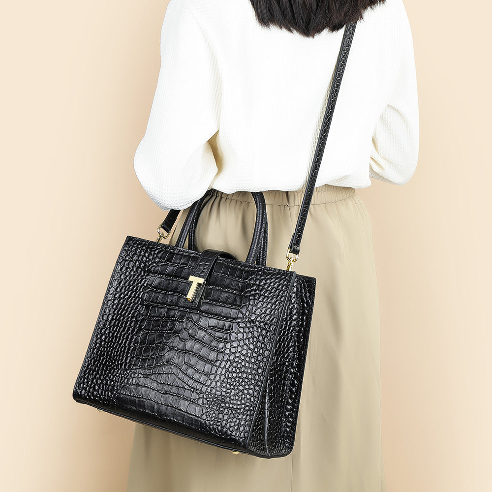 Exotic Chic Leopard & Alligator Crossbody Shoulderbag