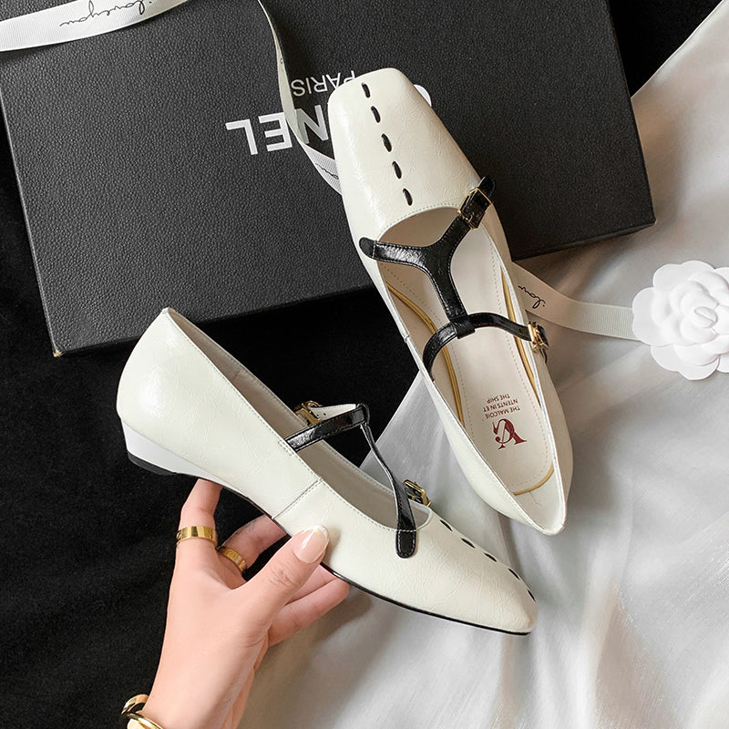 Chic Mary Janes Square Toe Flat Strap Shoes