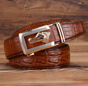 LuxeMod Retro Exotic Solid Cow Skin Belt