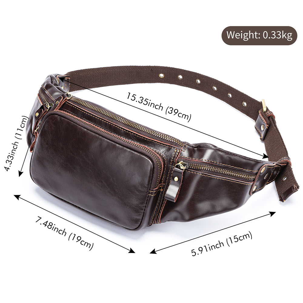 Luxury Leather Pillow Waist Messenger Bag