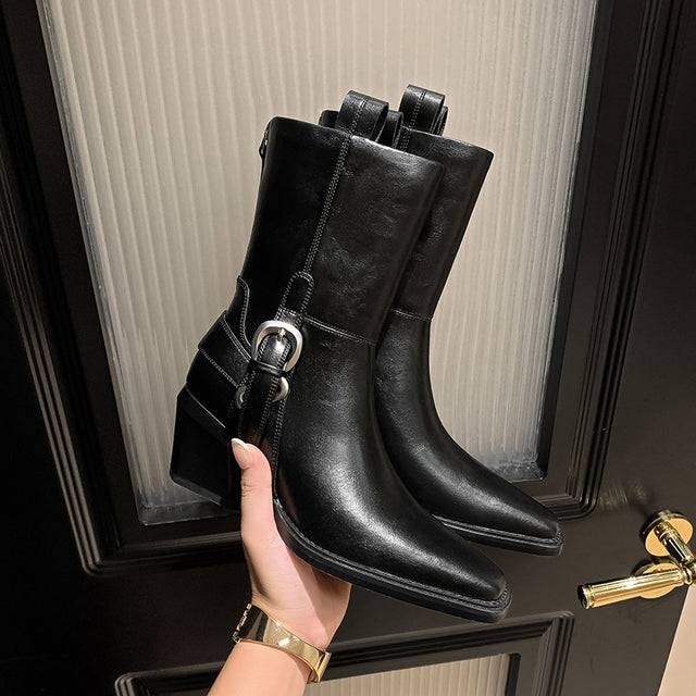 AlligatorLuxe Chic Zipper High Heel Boots