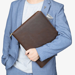 CowLuxe Stylish Leather Men's Ipad Bag