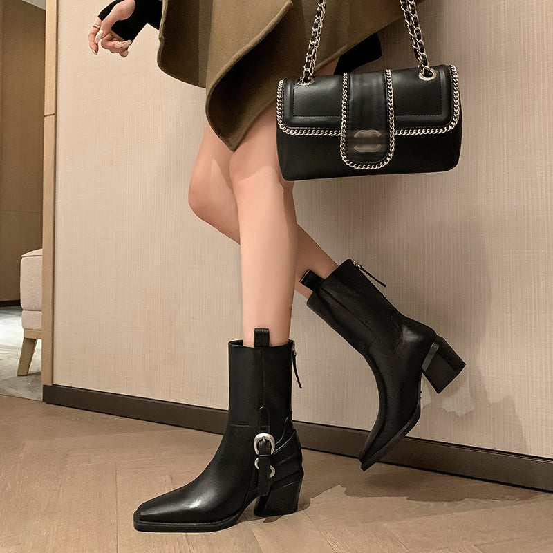 AlligatorLuxe Chic Zipper High Heel Boots