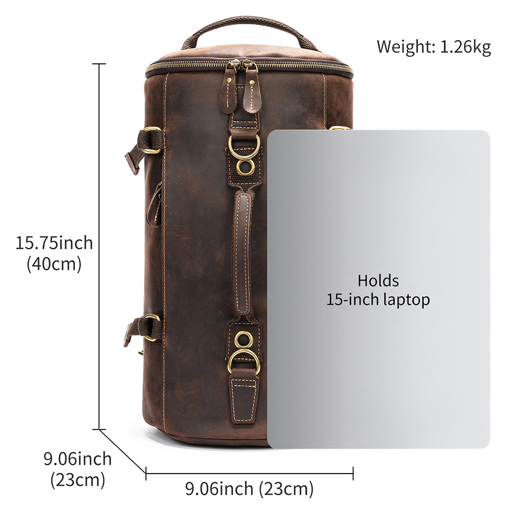 Deluxe Retro Leather Zipper Travel Messenger Bag