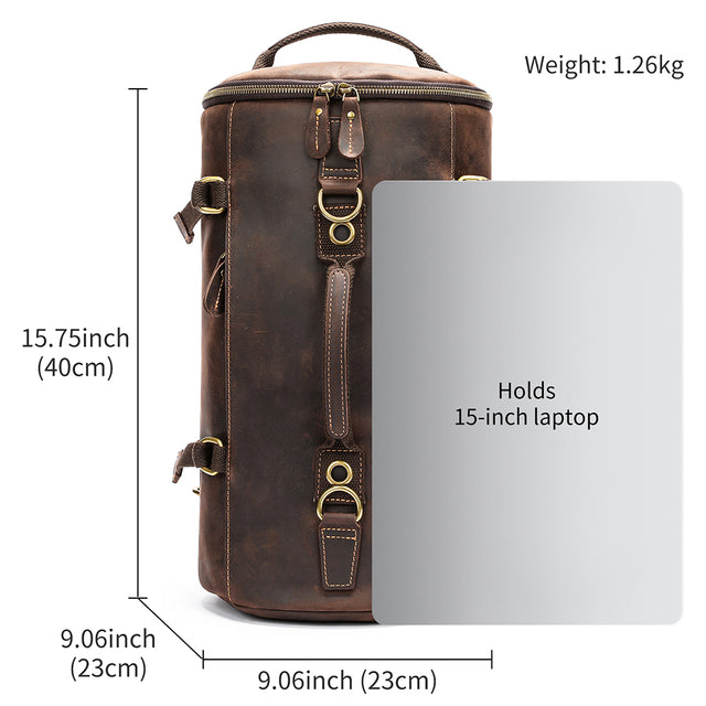 Deluxe Retro Leather Zipper Travel Messenger Bag N022