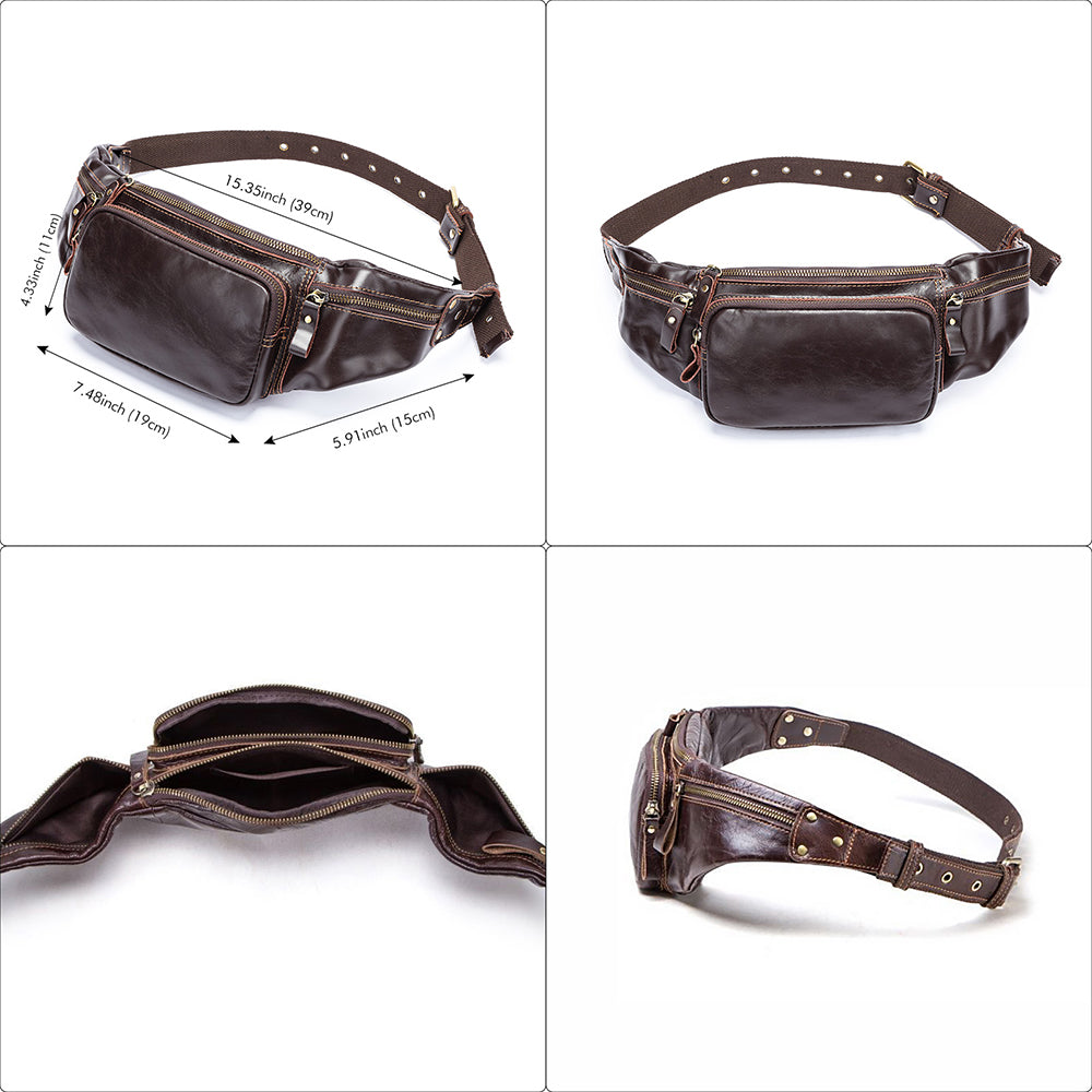 Luxury Leather Pillow Waist Messenger Bag