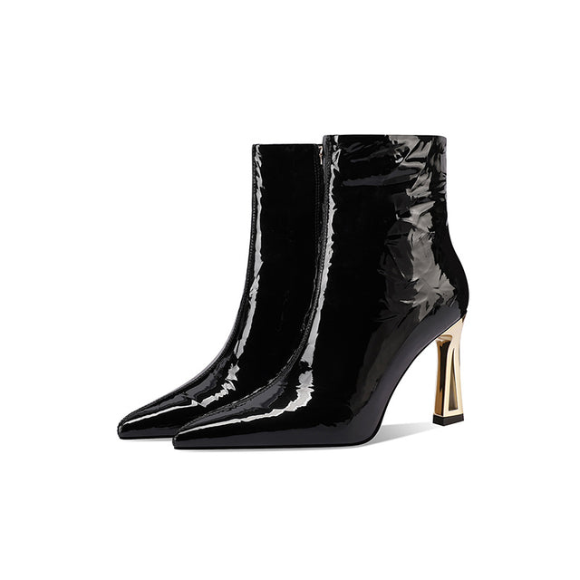 Chic Pointed Toe Zip High Heel Boots