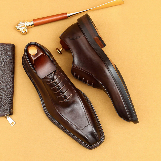 Elegant Carved British Leather Office Shoes