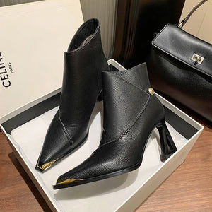 Luxury Leather Pointed Toe Tall Boots