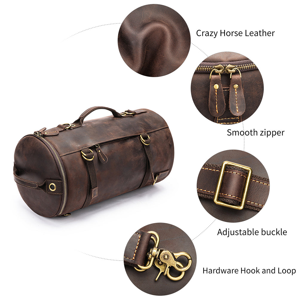 Deluxe Retro Leather Zipper Travel Messenger Bag