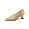 Chic Embossed Pointed Toe Slip-on Pumps