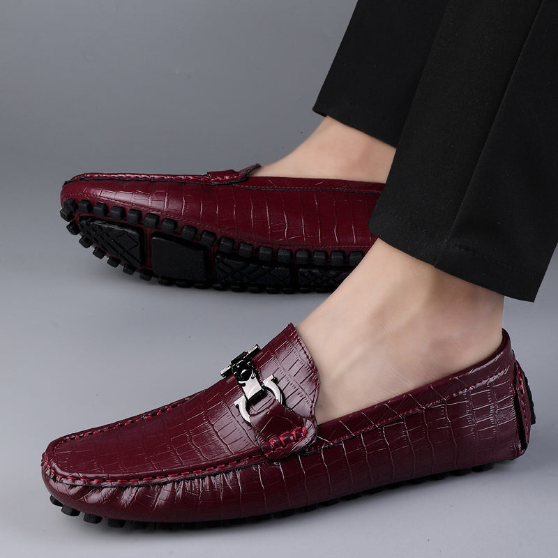 Luxury CrocBlend Crocodile Pattern Slip-On Loafers