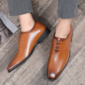 Embossed Elegance Pointed Toe Stylish Oxford Dress Shoes