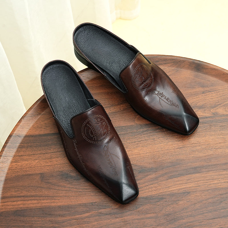 AlliLuxo Exotic Slip On Dress Shoes