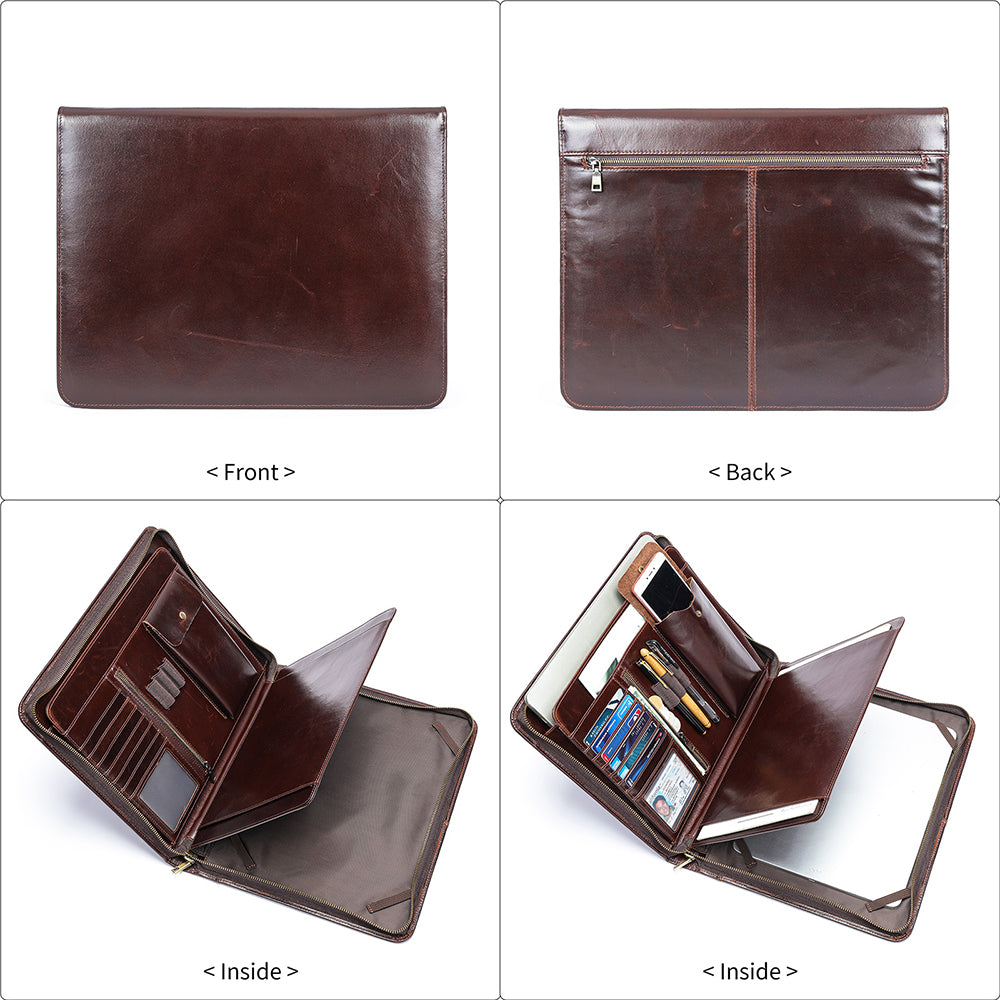 CowLuxe Stylish Leather Men's Ipad Bag