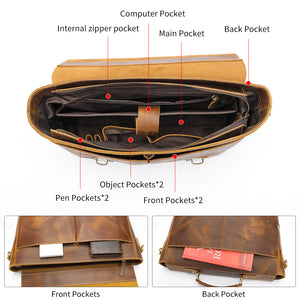 LuxeLeather Laptop Messenger Bag