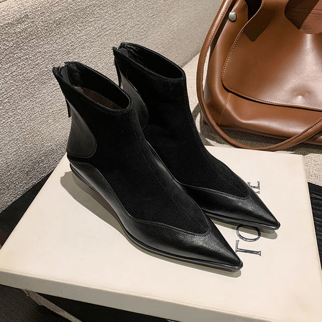 Luxury Leather Pointed Toe Tall Boots