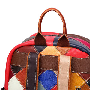 Chic Leather Exotic Patchwork Closure Backpack