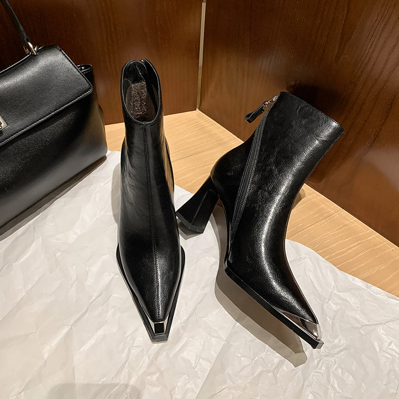 Luxury Leather Pointed Toe Tall Boots