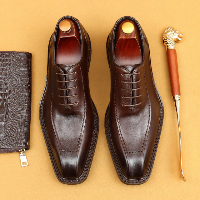 Elegant Carved British Leather Office Shoes