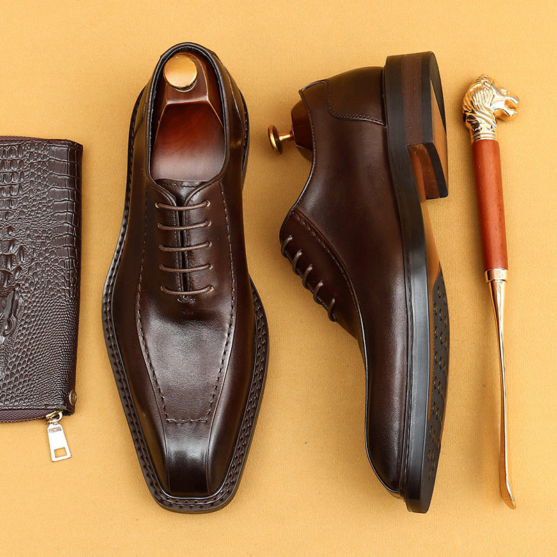 Elegant Carved British Leather Office Shoes